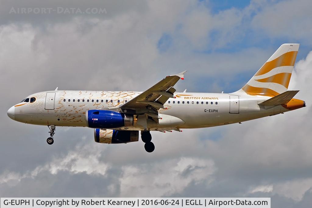 G-EUPH, 2000 Airbus A319-131 C/N 1225, On short final R/W 27L