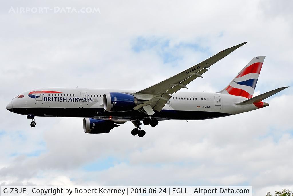 G-ZBJE, 2013 Boeing 787-8 Dreamliner C/N 38612, On short final R/W 27L