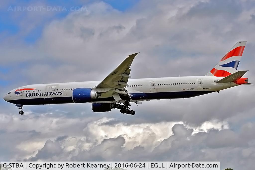 G-STBA, 2010 Boeing 777-336/ER C/N 40542, On short final R/W 27L