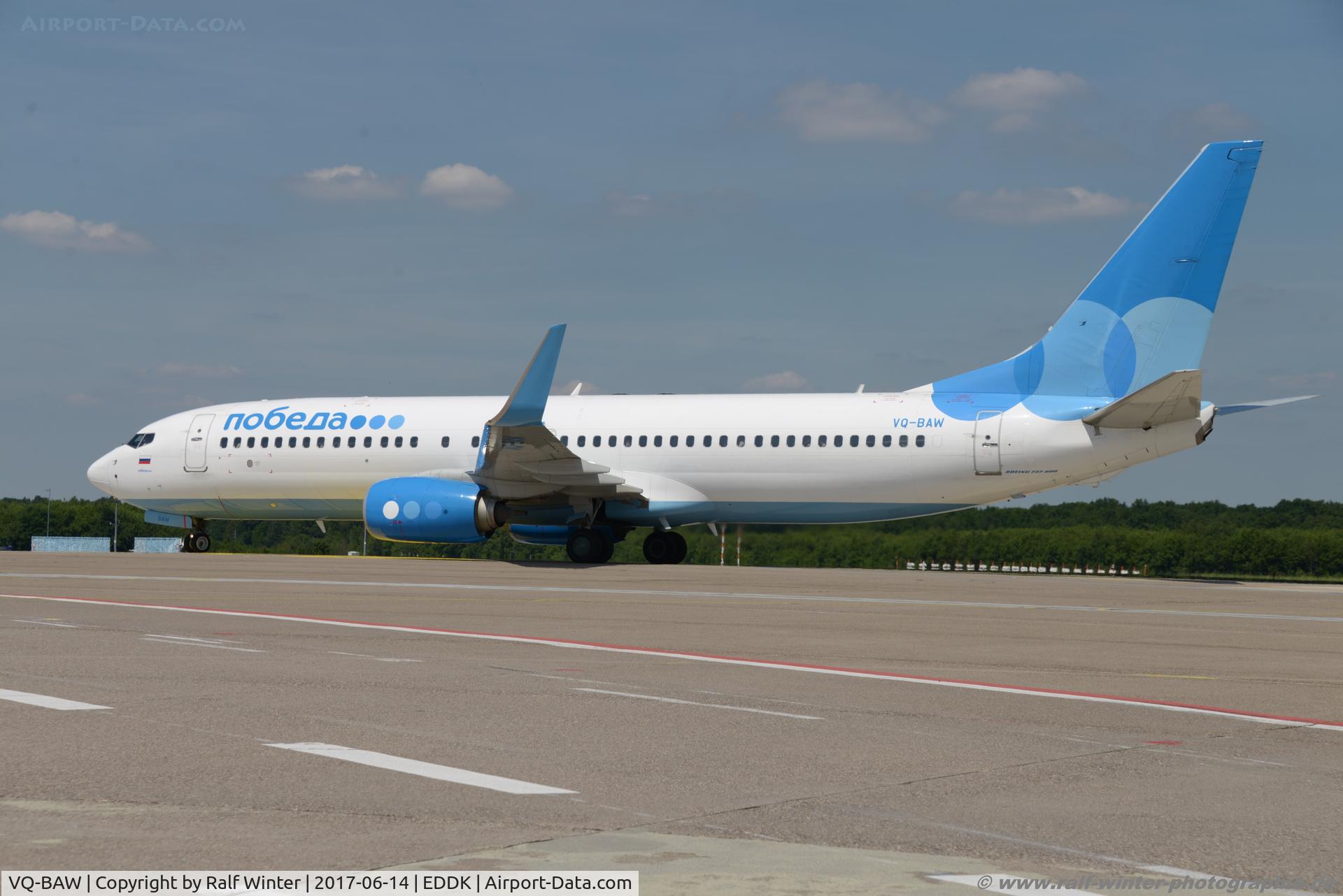 VQ-BAW, 2015 Boeing 737-8LJ C/N 43666, Boeing 737-8MA(W) - DP PBD Pobeda - 43666 - VQ-BAW - 14.06.2017 - CGN