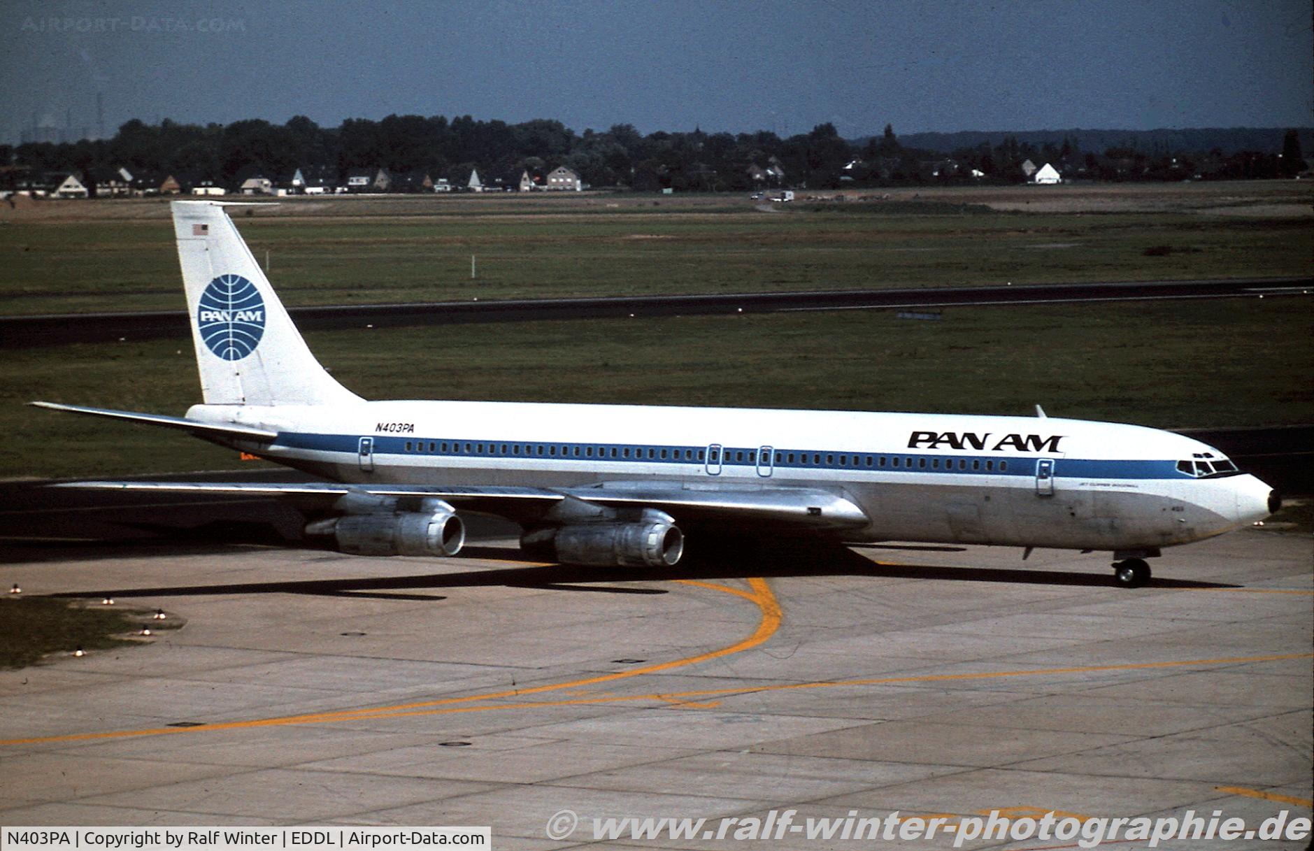 N403PA, 1965 Boeing 707-321B C/N 18834, Boeing 707-321B - PA PAA Pan American World Airlines 'Clipper Goodwill' - 18834 - N403PA - 1977 - DUS