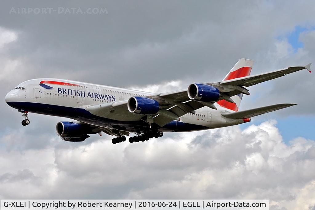 G-XLEI, 2014 Airbus A380-841 C/N 173, On short final