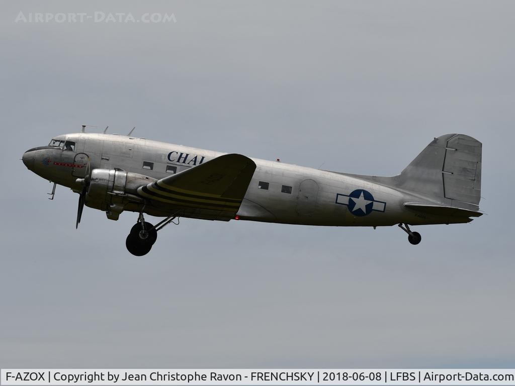 F-AZOX, 1945 Douglas DC-3C-S1C3G (C-47B-35-DK) C/N 16604, training for Biscarosse show 2018