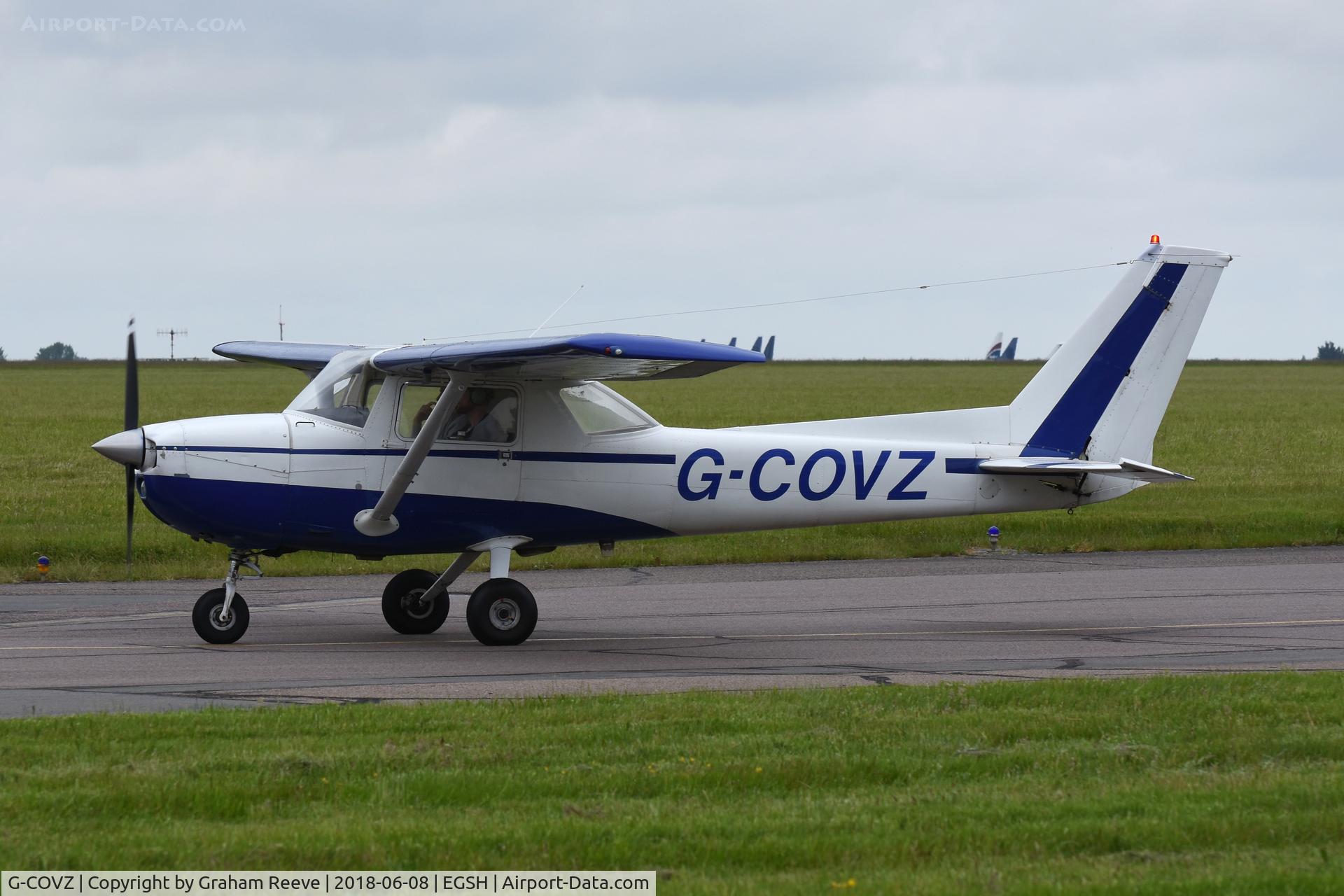 G-COVZ, 1975 Reims F150M C/N 1164, Just landed at Norwich.