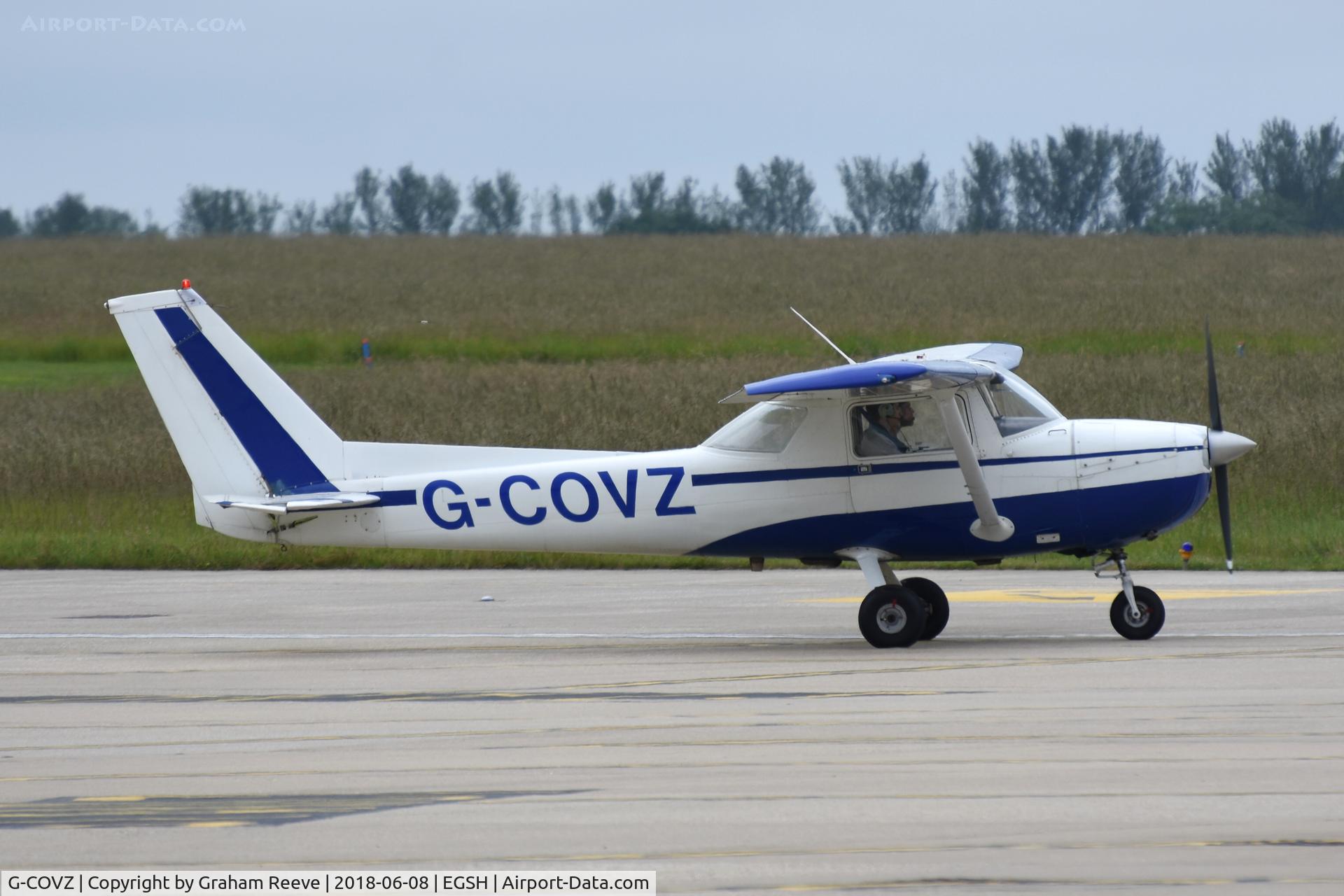 G-COVZ, 1975 Reims F150M C/N 1164, Departing from Norwich.