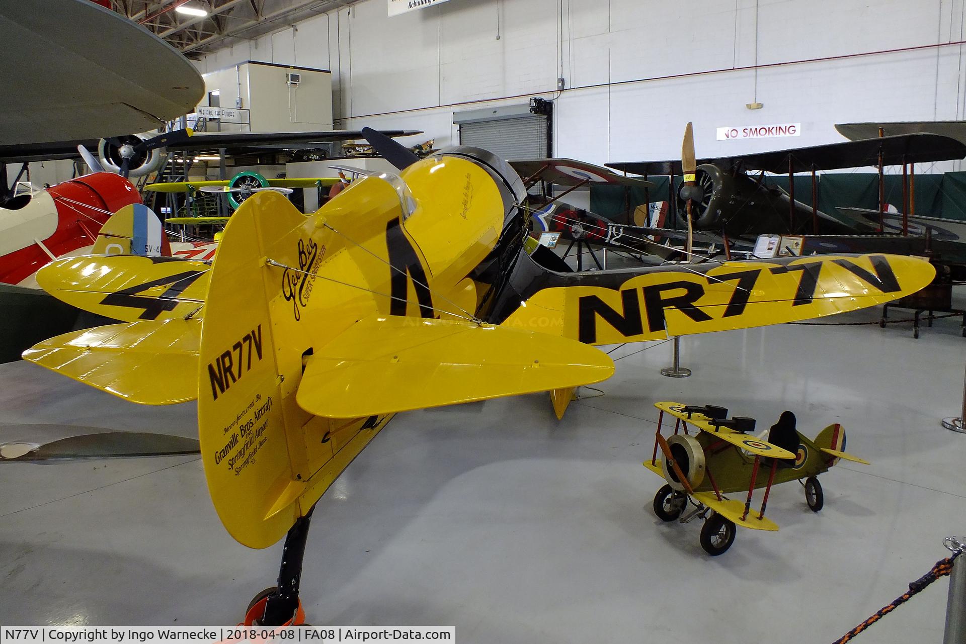 N77V, 1996 Granville Brothers Gee Bee Z-1 Replica C/N T4, Granville Brothers (Eicher, Jeffrey M) Gee Bee Z-1 Replica at the Fantasy of Flight Museum, Polk City FL