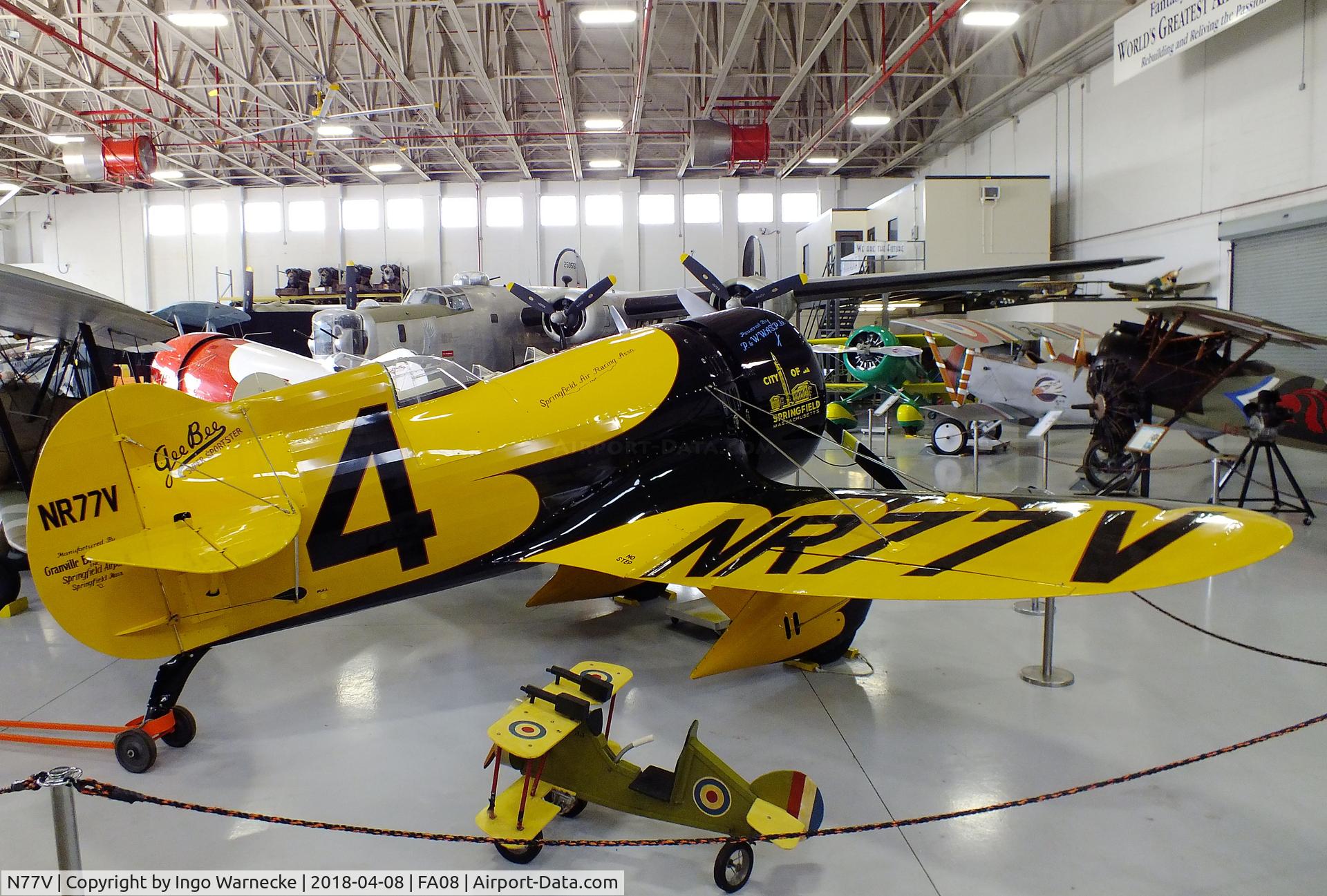 N77V, 1996 Granville Brothers Gee Bee Z-1 Replica C/N T4, Granville Brothers (Eicher, Jeffrey M) Gee Bee Z-1 Replica at the Fantasy of Flight Museum, Polk City FL
