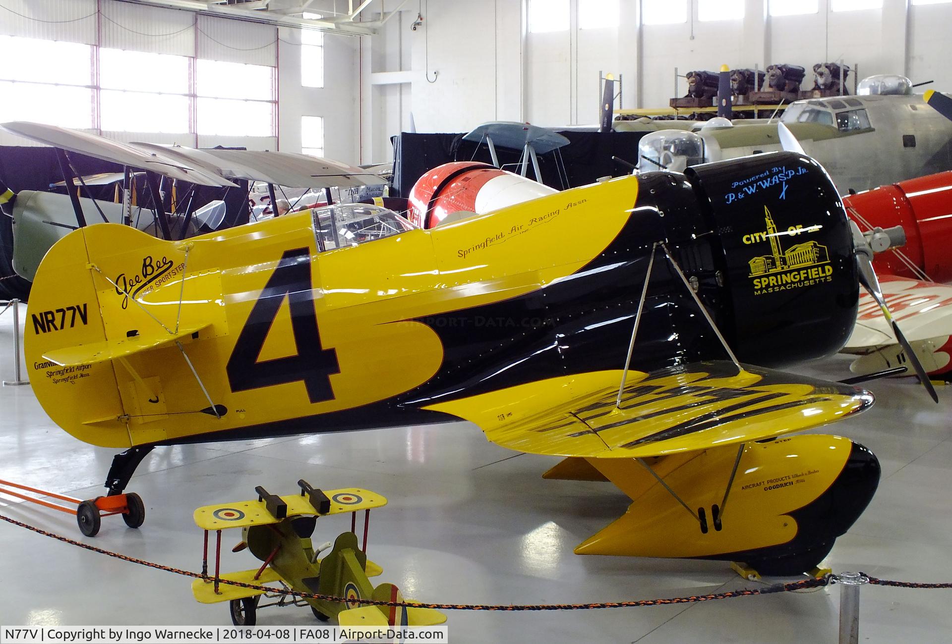 N77V, 1996 Granville Brothers Gee Bee Z-1 Replica C/N T4, Granville Brothers (Eicher, Jeffrey M) Gee Bee Z-1 Replica at the Fantasy of Flight Museum, Polk City FL