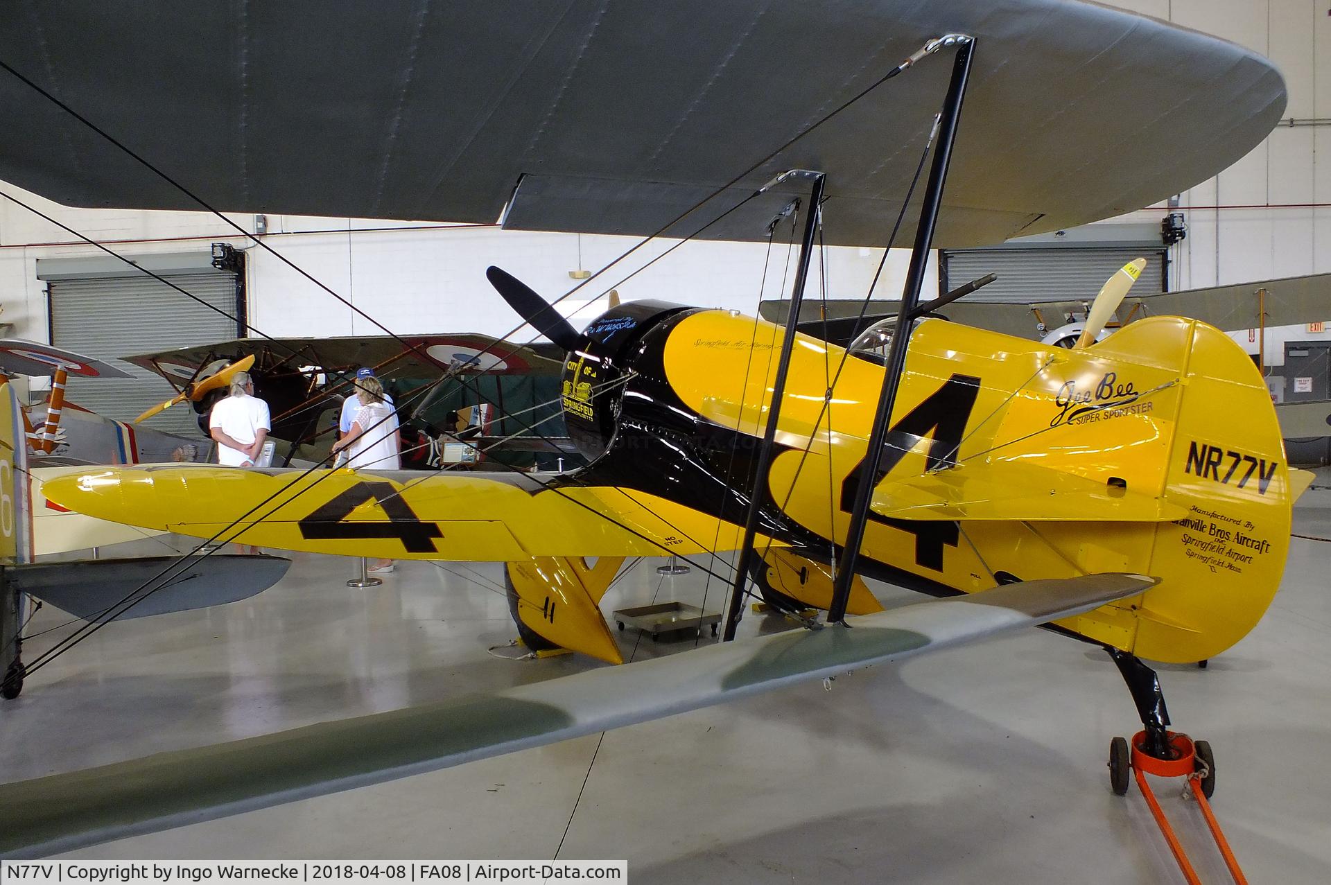 N77V, 1996 Granville Brothers Gee Bee Z-1 Replica C/N T4, Granville Brothers (Eicher, Jeffrey M) Gee Bee Z-1 Replica at the Fantasy of Flight Museum, Polk City FL