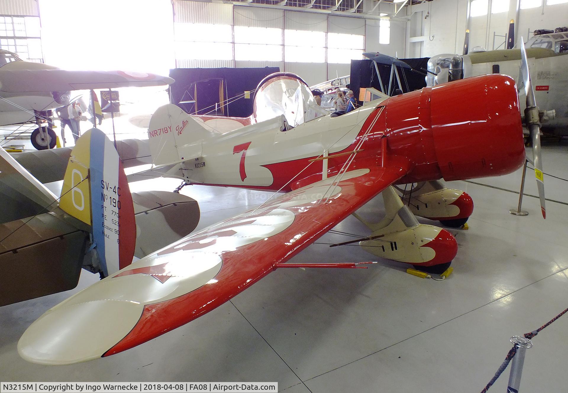 N3215M, 2005 Granville Brothers Gee Bee Senior Sportster Y Replica C/N DM002, Granville Brothers (Mains, Donald L) Gee Bee Senior Sportster Y Replica at the Fantasy of Flight Museum, Polk City FL