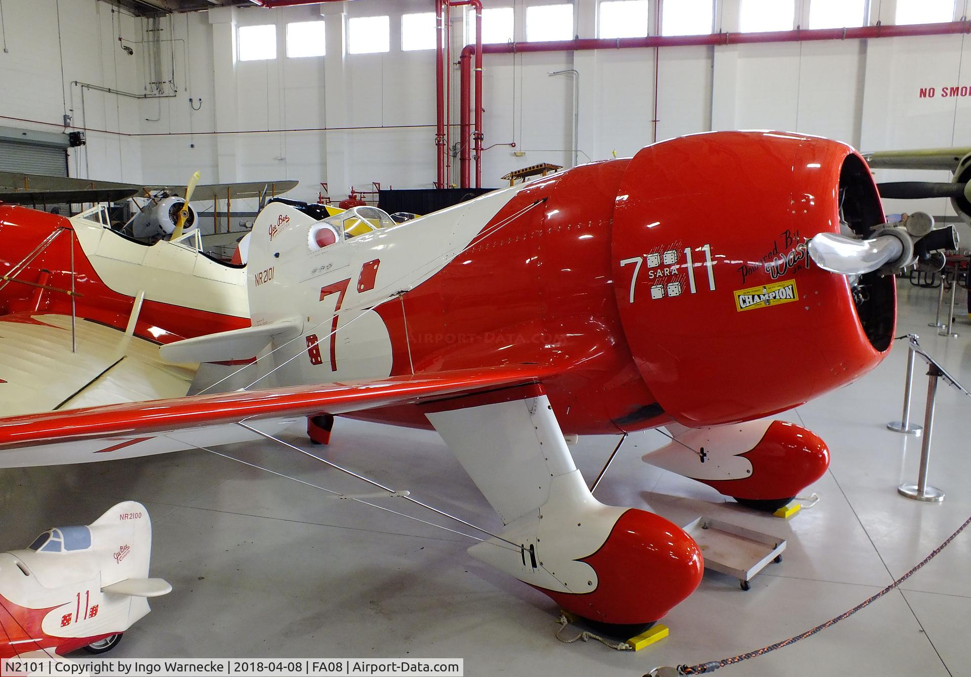 N2101, 1991 Granville Brothers Gee Bee R-2 Super Sportster replica C/N Not found N2101, Granville Brothers (Steve Wolf & Delmar Benjamin) Gee Bee R-2 Super Sportster replica at the Fantasy of Flight Museum, Polk City FL