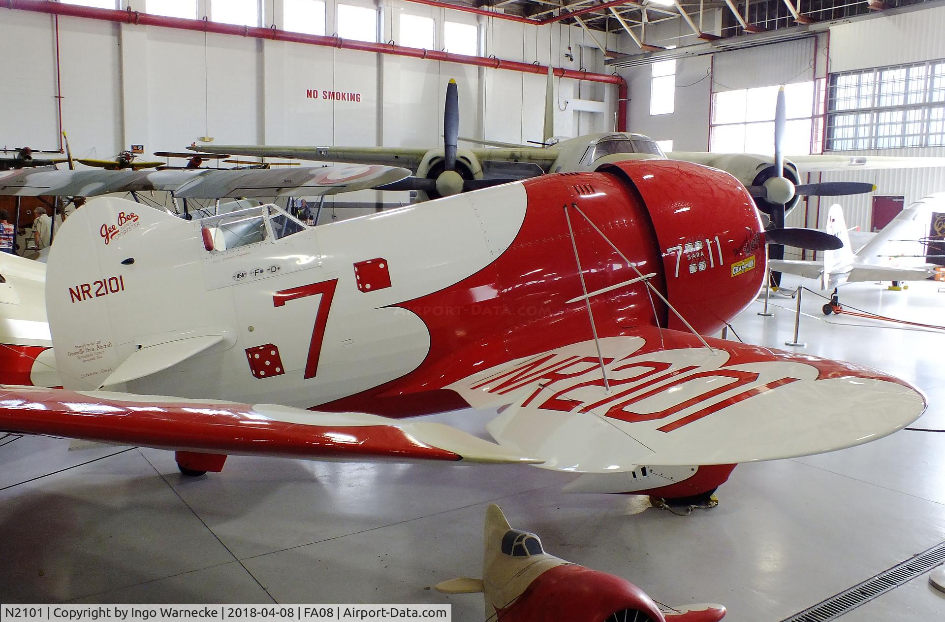 N2101, 1991 Granville Brothers Gee Bee R-2 Super Sportster replica C/N Not found N2101, Granville Brothers (Steve Wolf & Delmar Benjamin) Gee Bee R-2 Super Sportster replica at the Fantasy of Flight Museum, Polk City FL