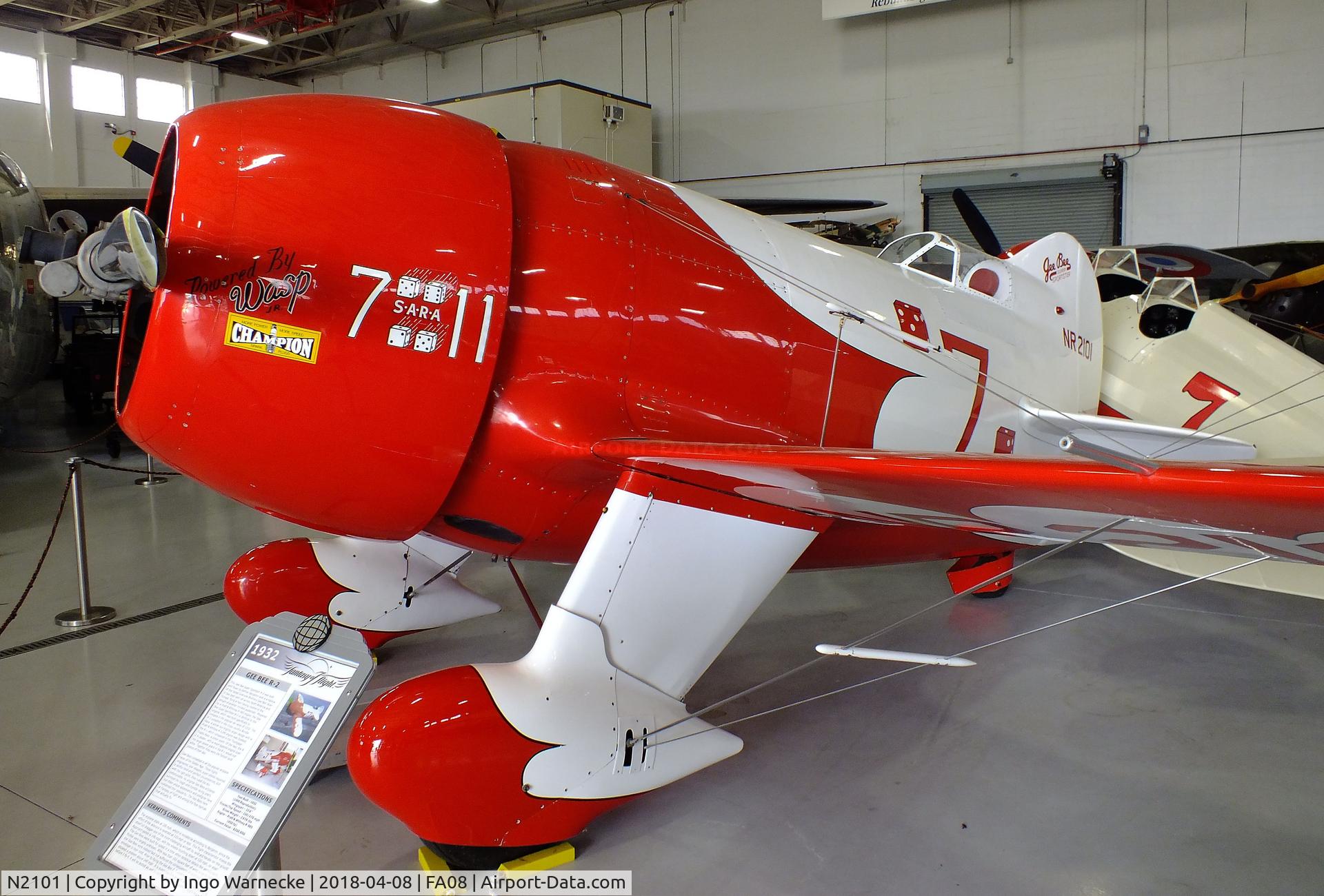 N2101, 1991 Granville Brothers Gee Bee R-2 Super Sportster replica C/N Not found N2101, Granville Brothers (Steve Wolf & Delmar Benjamin) Gee Bee R-2 Super Sportster replica at the Fantasy of Flight Museum, Polk City FL