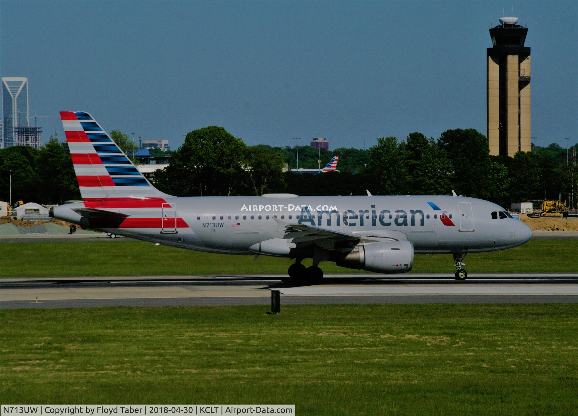 N713UW, 1999 Airbus A319-112 C/N 1040, Departing Charlotte