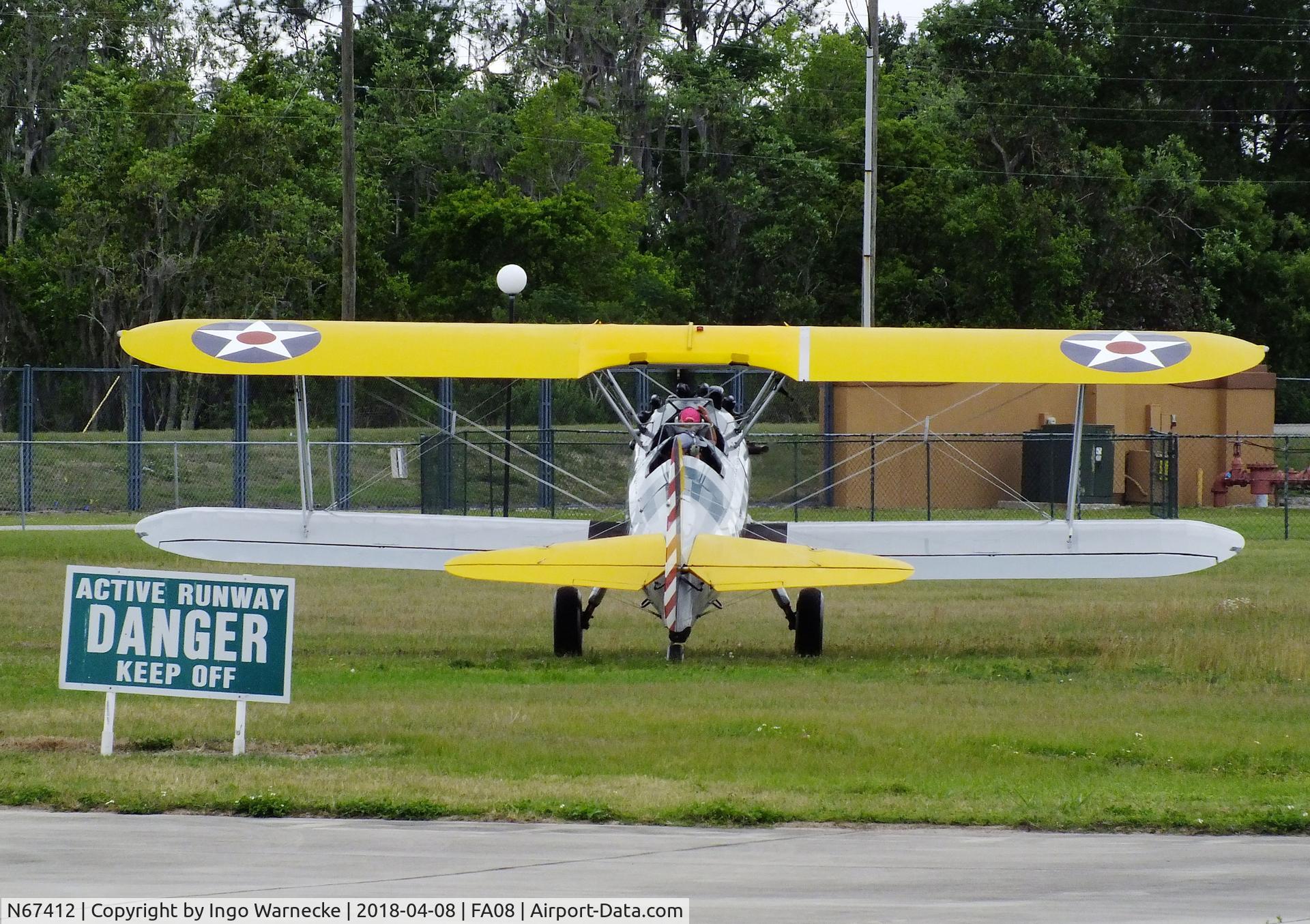 N67412, 1942 Boeing A75N1(PT17) C/N 75-3401, Boeing (Stearman) A75N1 (PT-17) at Orlampa Inc Airport, Polk City FL