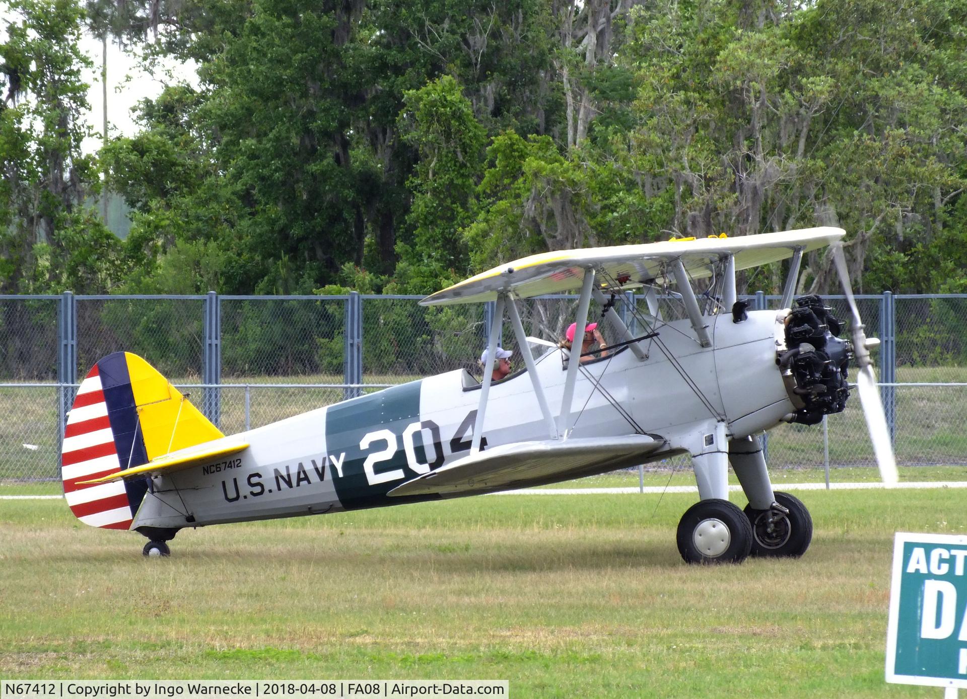 N67412, 1942 Boeing A75N1(PT17) C/N 75-3401, Boeing (Stearman) A75N1 (PT-17) at Orlampa Inc Airport, Polk City FL