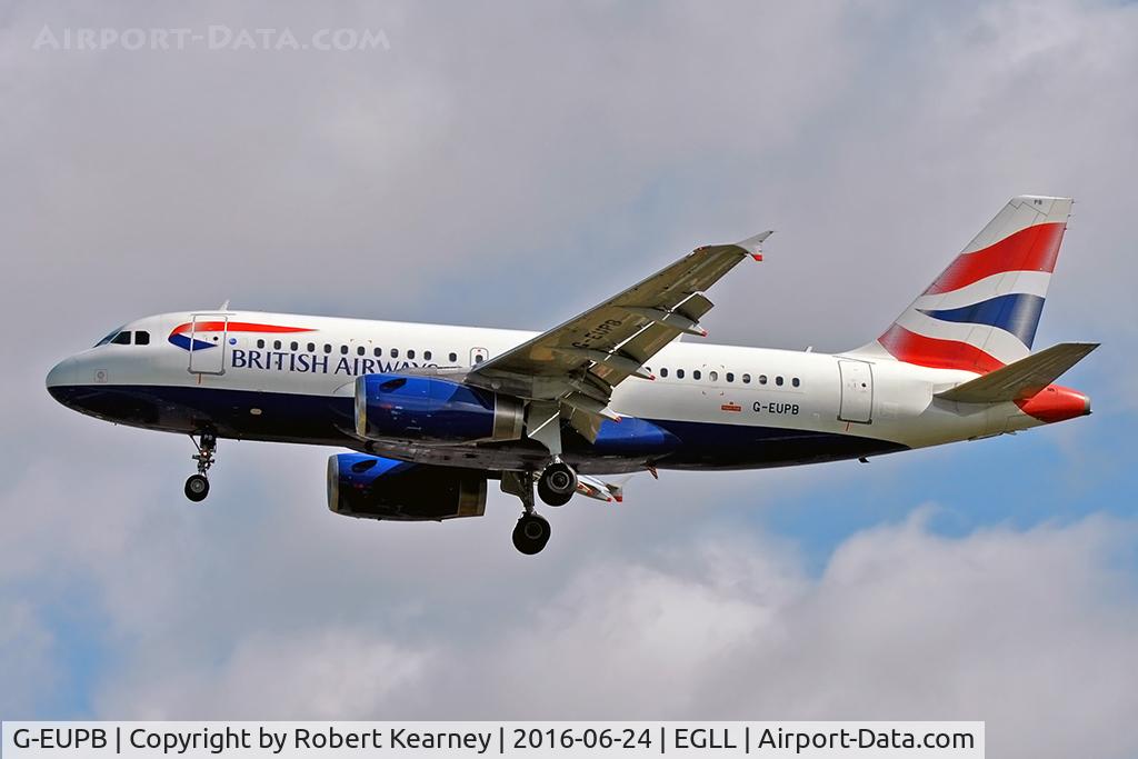 G-EUPB, 1999 Airbus A319-131 C/N 1115, On short final