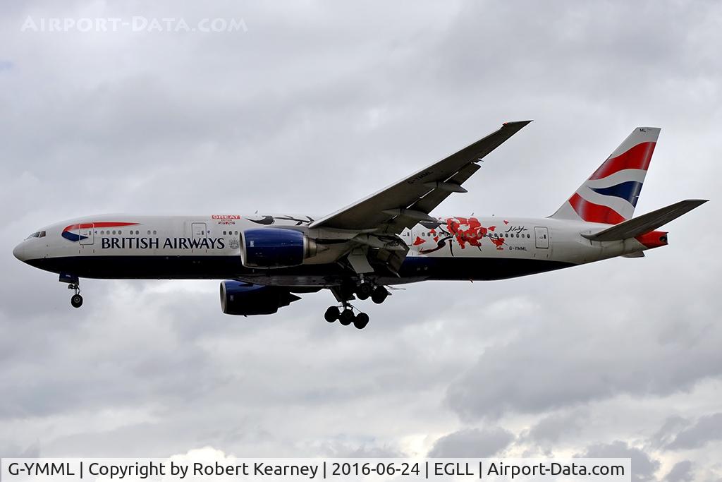 G-YMML, 2001 Boeing 777-236/ER C/N 30313, On short final