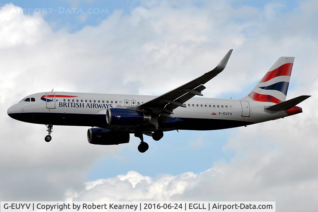 G-EUYV, 2014 Airbus A320-232 C/N 6091, On short final