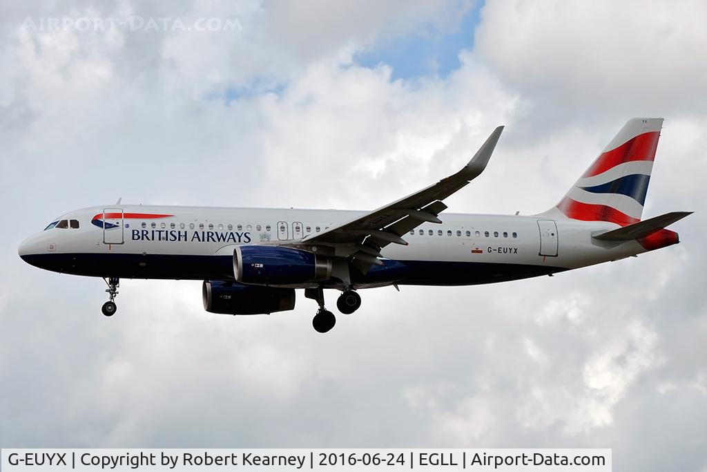 G-EUYX, 2014 Airbus A320-232 C/N 6155, On short final
