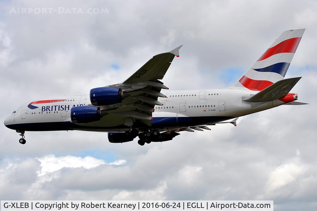 G-XLEB, 2013 Airbus A380-841 C/N 121, On short final