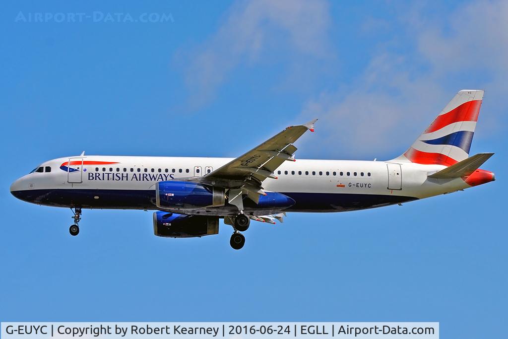 G-EUYC, 2008 Airbus A320-232 C/N 3721, On short final