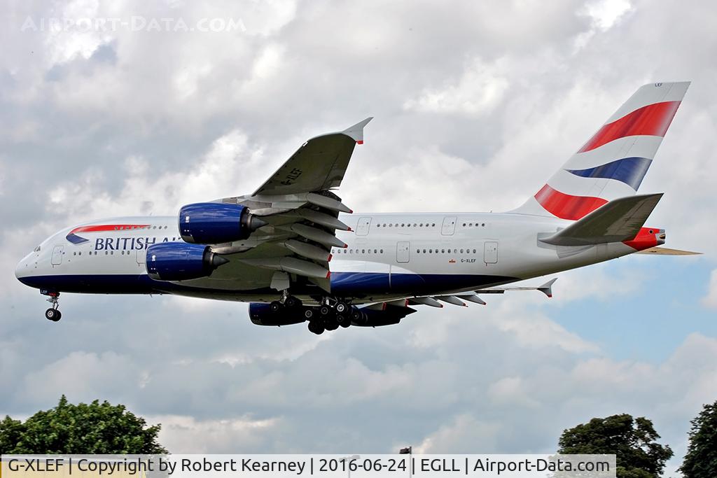 G-XLEF, 2013 Airbus A380-841 C/N 151, On short final