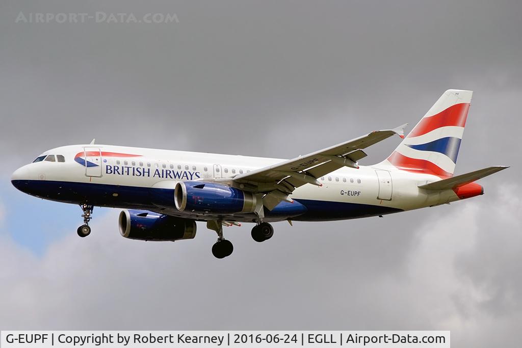 G-EUPF, 2000 Airbus A319-131 C/N 1197, On short final