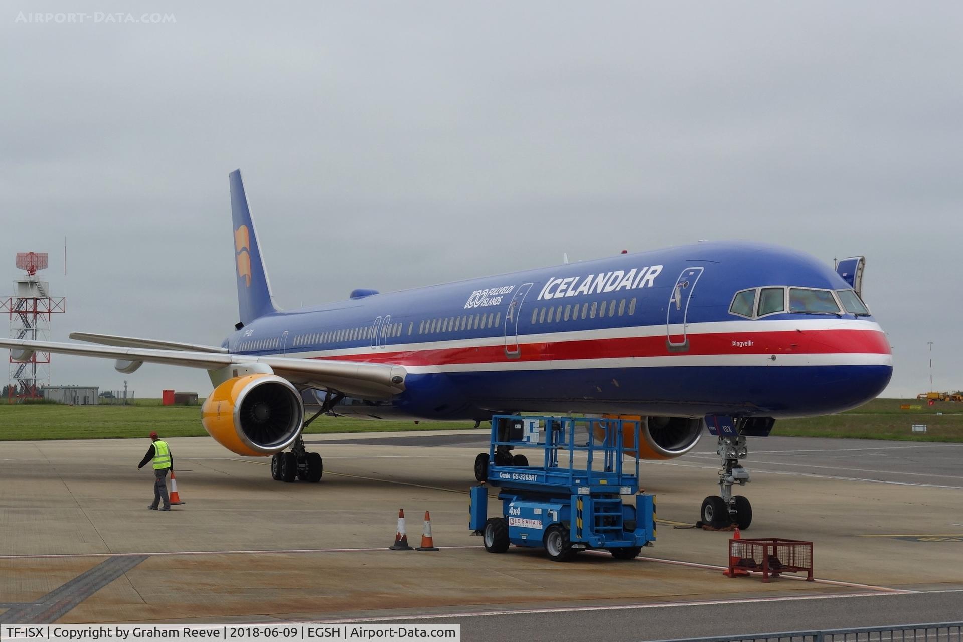 TF-ISX, 2000 Boeing 757-3E7 C/N 30179, On stand at Norwich.