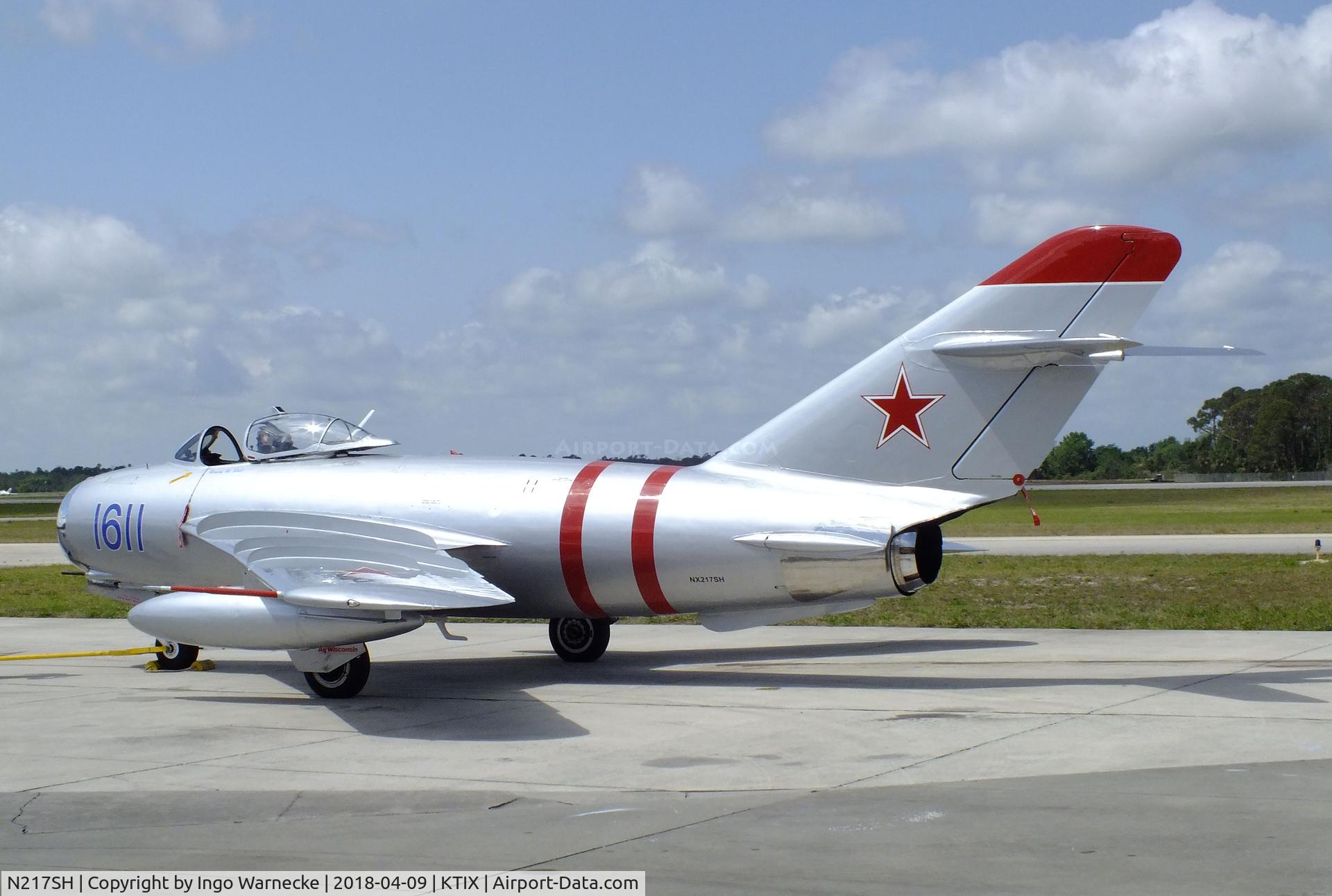 N217SH, 1959 PZL-Mielec Lim-5 (MiG-17F) C/N 1C1611, PZL-Mielec Lim-5 (MiG-17F FRESCO) at Space Coast Regional Airport, Titusville (the day after Space Coast Warbird AirShow 2018)