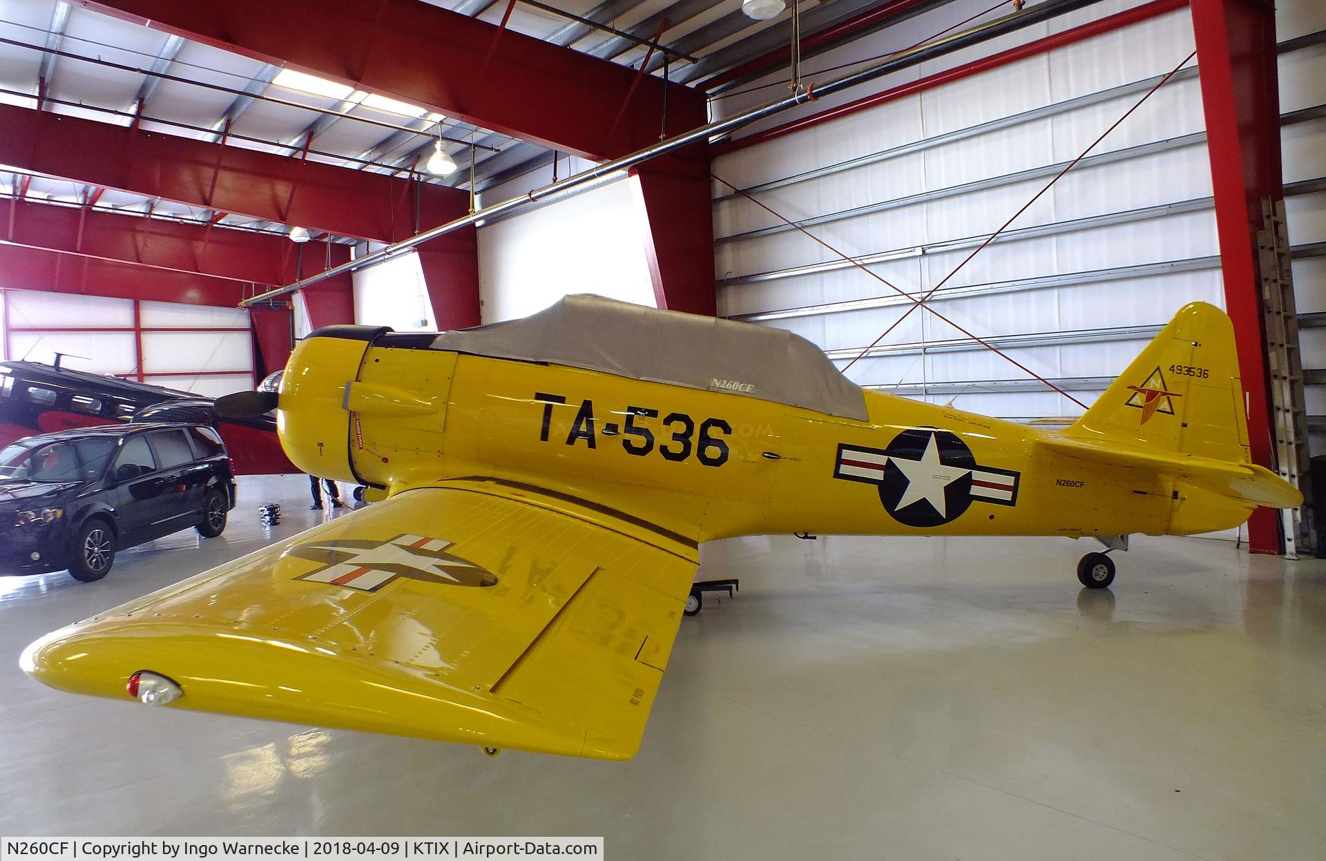 N260CF, 1941 North American T-6G Texan C/N 168-680, North American T-6G Texan at Space Coast Regional Airport, Titusville (the day after Space Coast Warbird AirShow 2018)