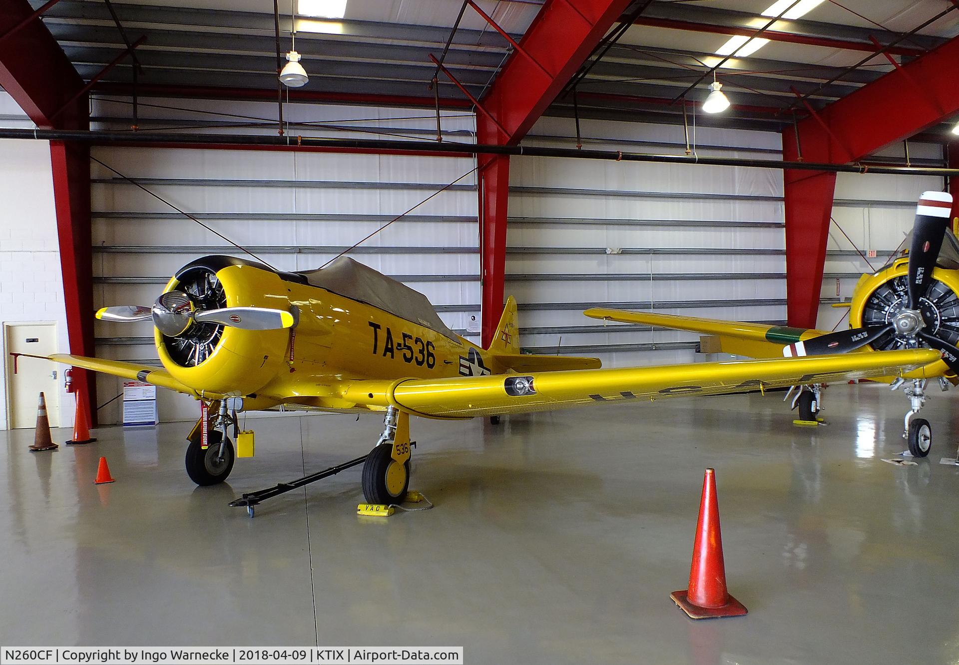 N260CF, 1941 North American T-6G Texan C/N 168-680, North American T-6G Texan at Space Coast Regional Airport, Titusville (the day after Space Coast Warbird AirShow 2018)