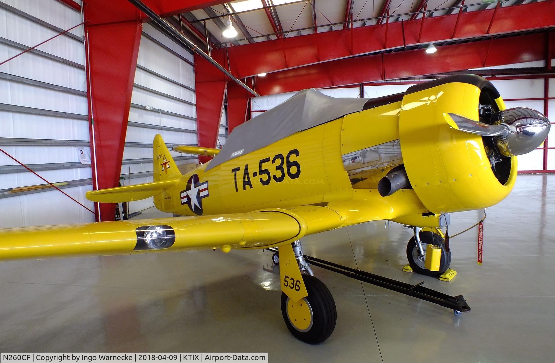 N260CF, 1941 North American T-6G Texan C/N 168-680, North American T-6G Texan at Space Coast Regional Airport, Titusville (the day after Space Coast Warbird AirShow 2018)