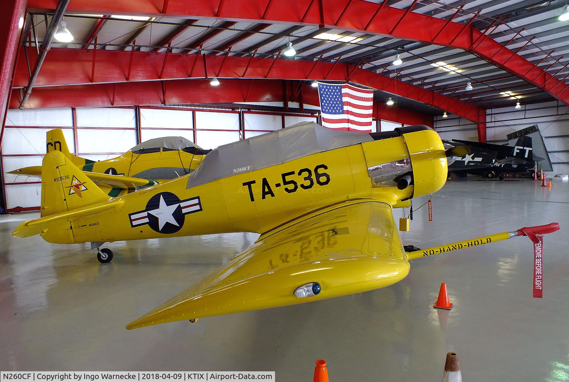 N260CF, 1941 North American T-6G Texan C/N 168-680, North American T-6G Texan at Space Coast Regional Airport, Titusville (the day after Space Coast Warbird AirShow 2018)