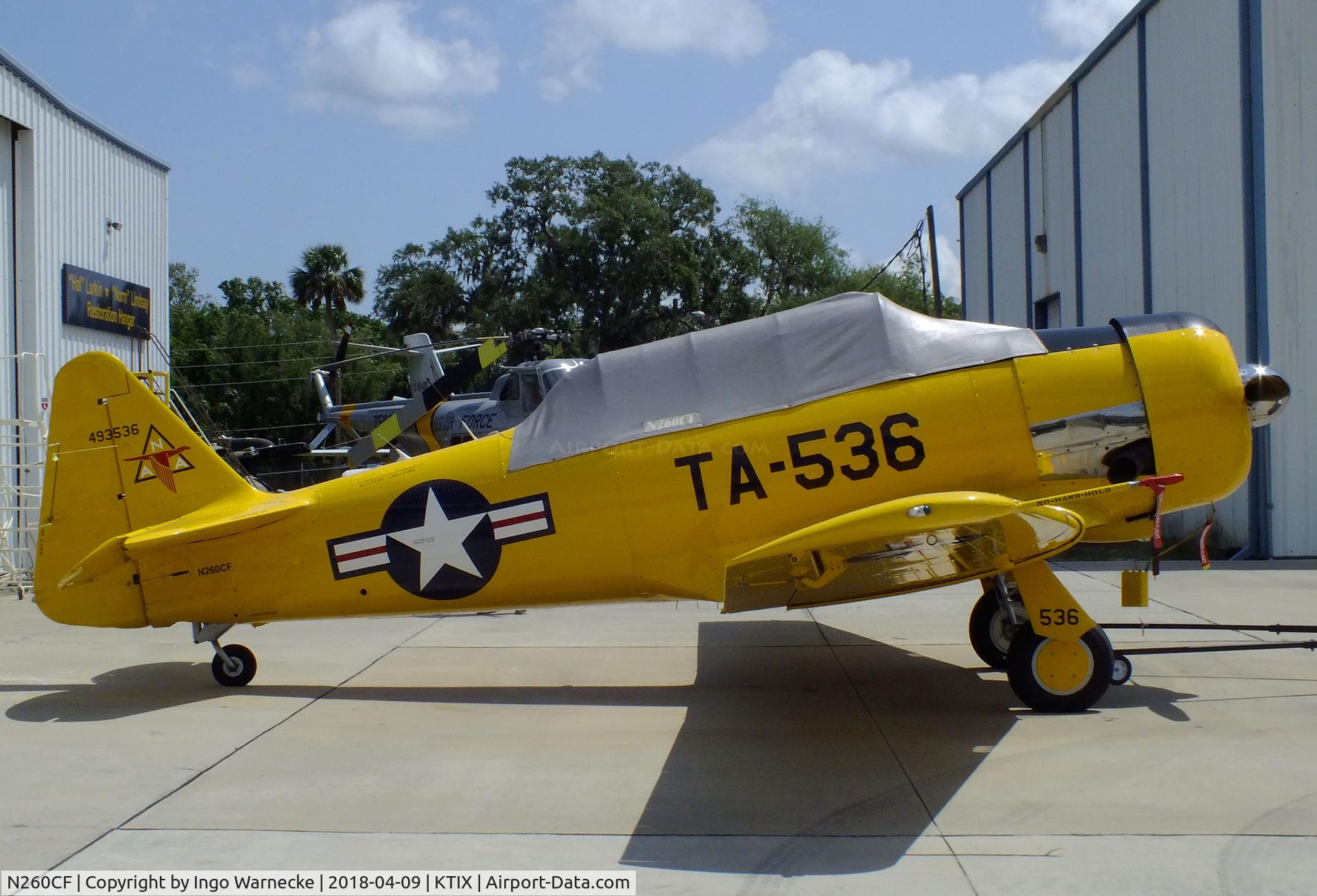 N260CF, 1941 North American T-6G Texan C/N 168-680, North American T-6G Texan at Space Coast Regional Airport, Titusville (the day after Space Coast Warbird AirShow 2018)