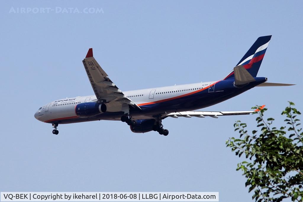 VQ-BEK, 2009 Airbus A330-343 C/N 1077, Flight from Moscow on landing path to runway 26.