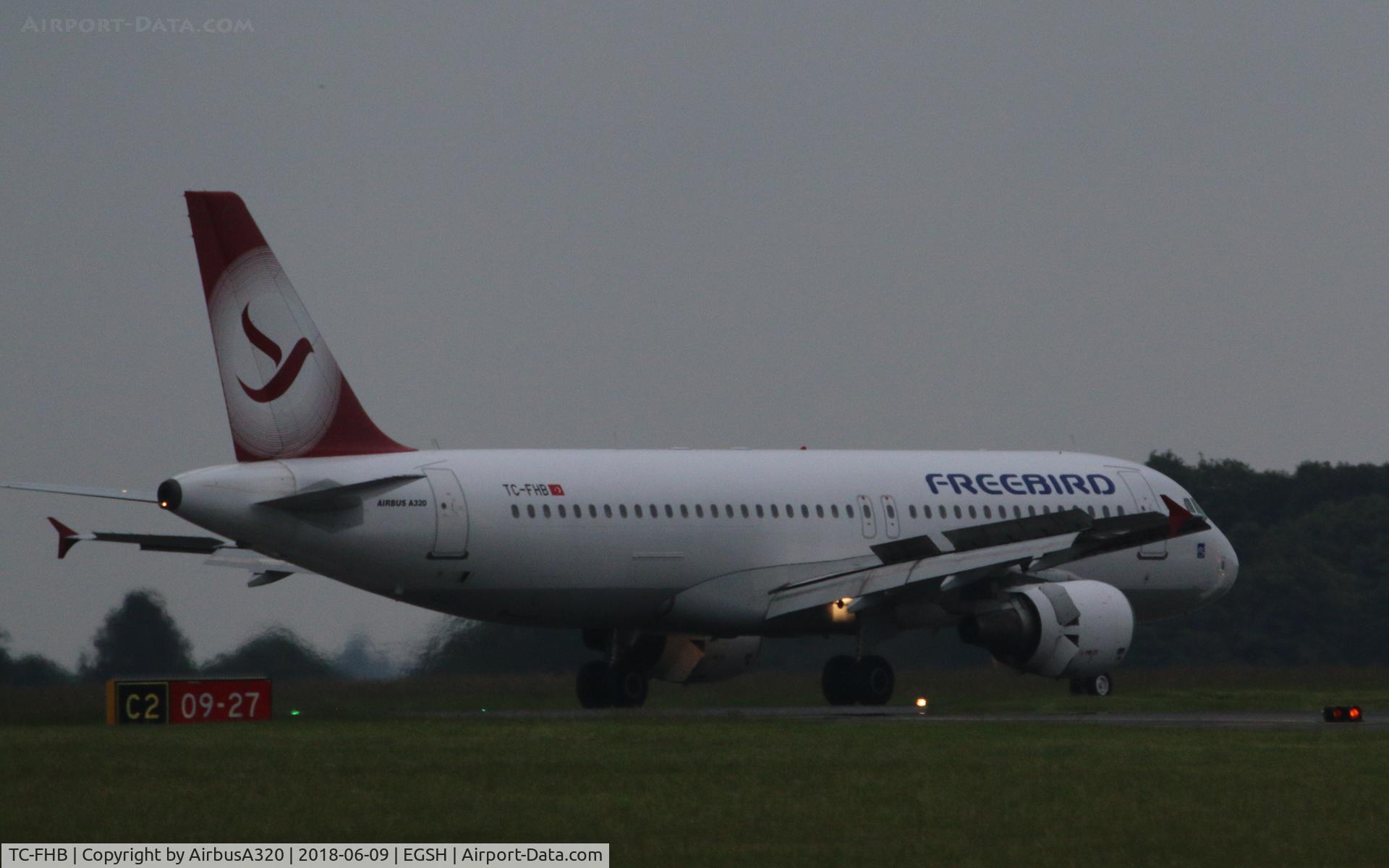 TC-FHB, 2007 Airbus A320-214 C/N 3025, Arriving on RWY 09 in the early evening summer light