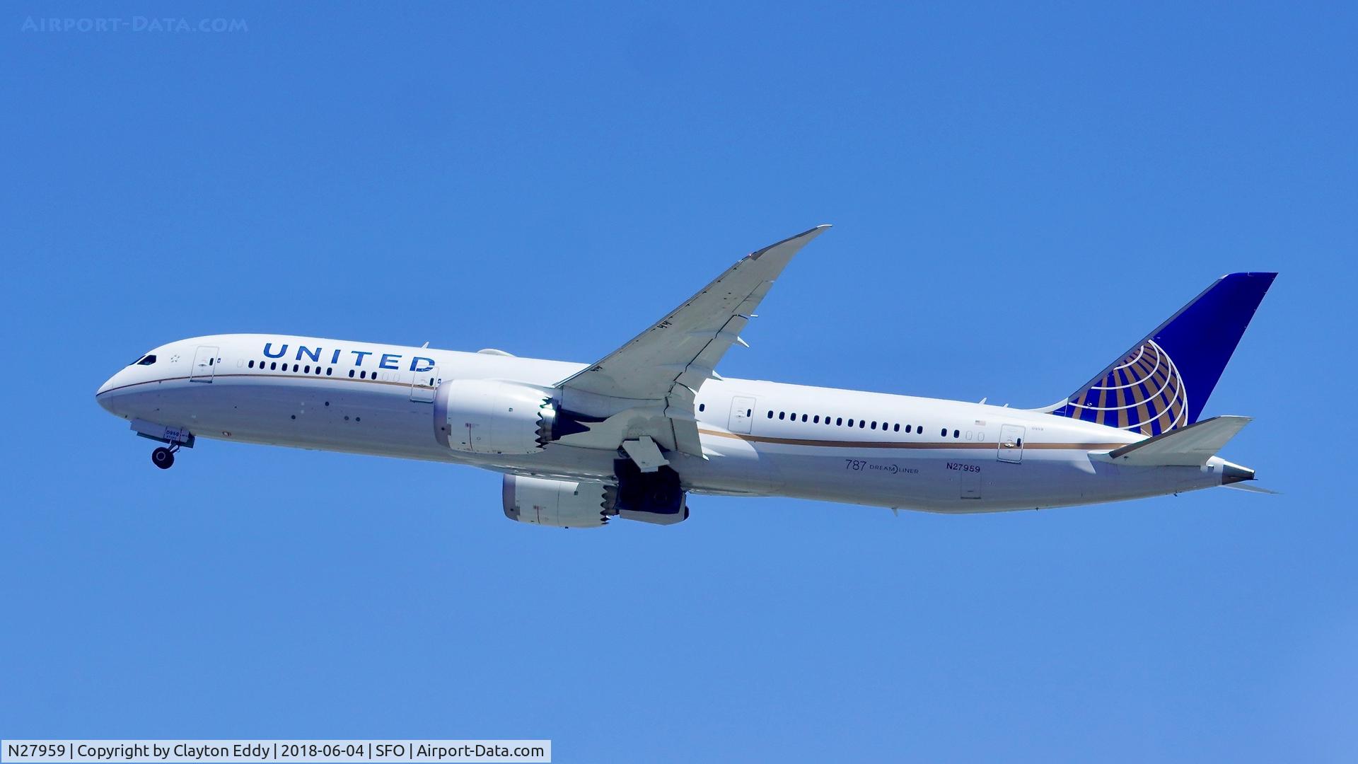 N27959, 2015 Boeing 787-9 Dreamliner C/N 36407, SFO 2018.