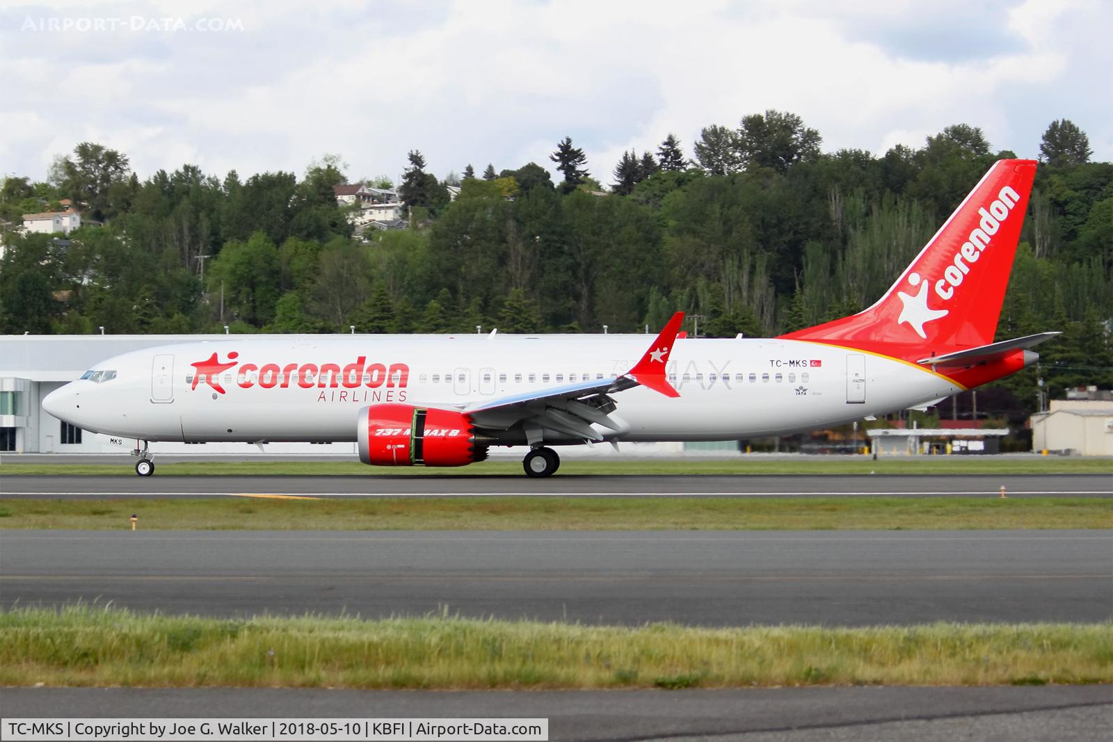 TC-MKS, 2018 Boeing 737-8 MAX C/N 64936, First 737MAX8 for Correndon Airlines.