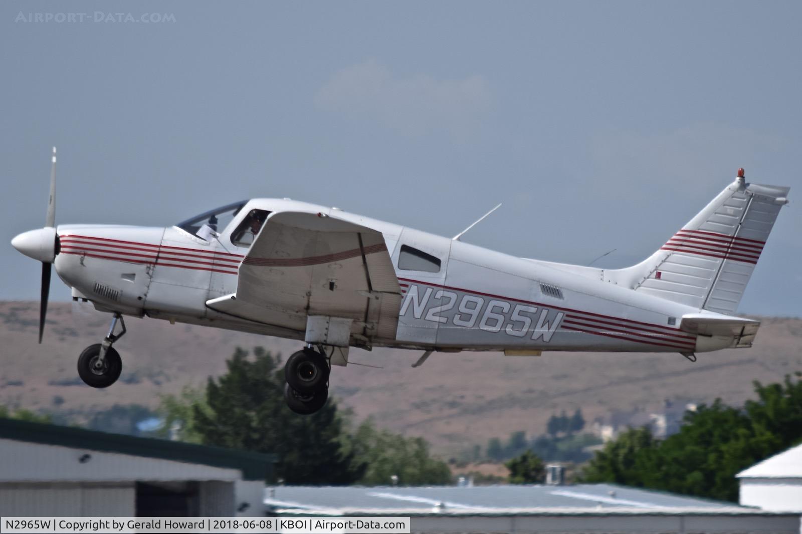 N2965W, 1979 Piper PA-28-181 C/N 28-8090003, Climb out from RWY 10R.