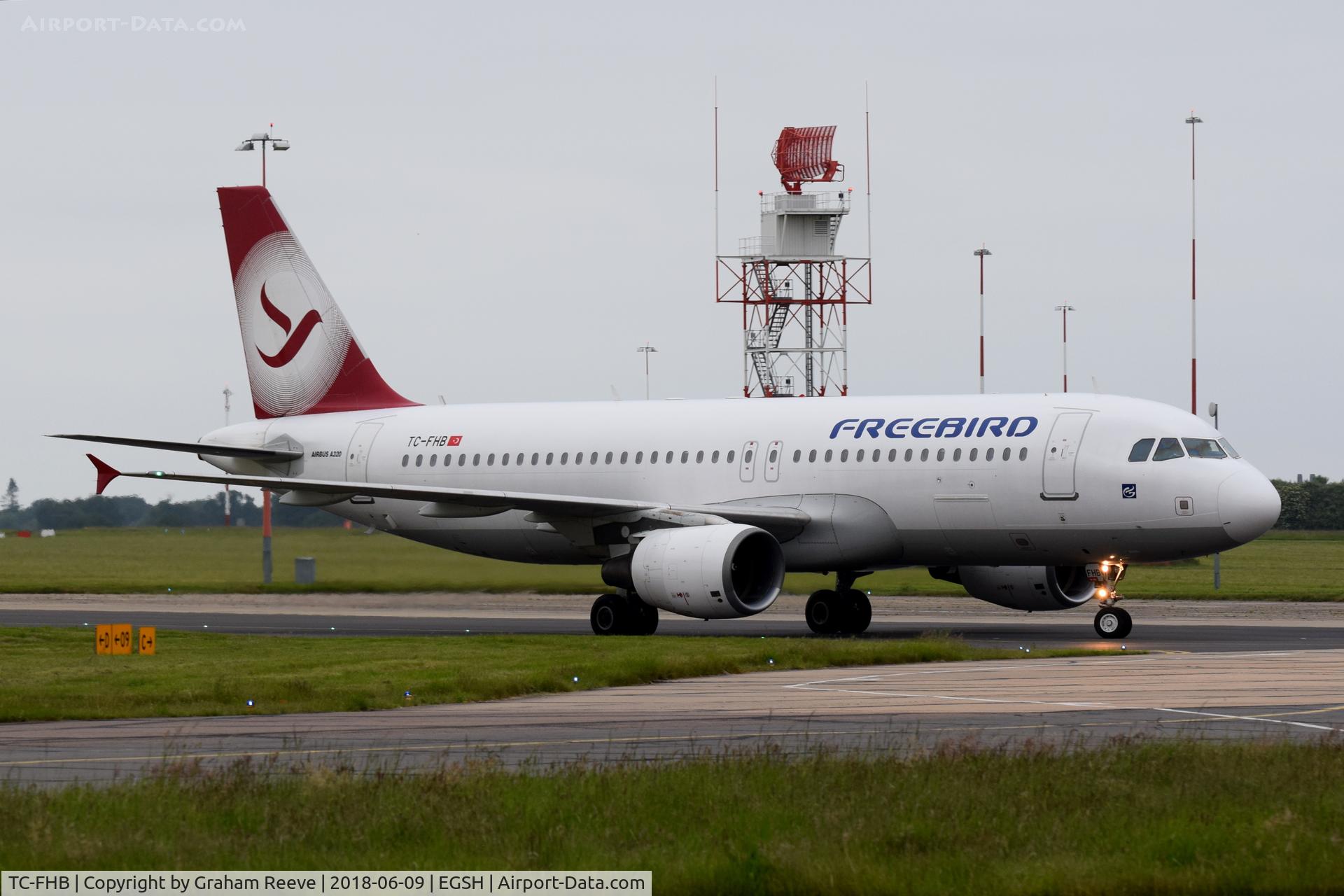TC-FHB, 2007 Airbus A320-214 C/N 3025, Just landed at Norwich.