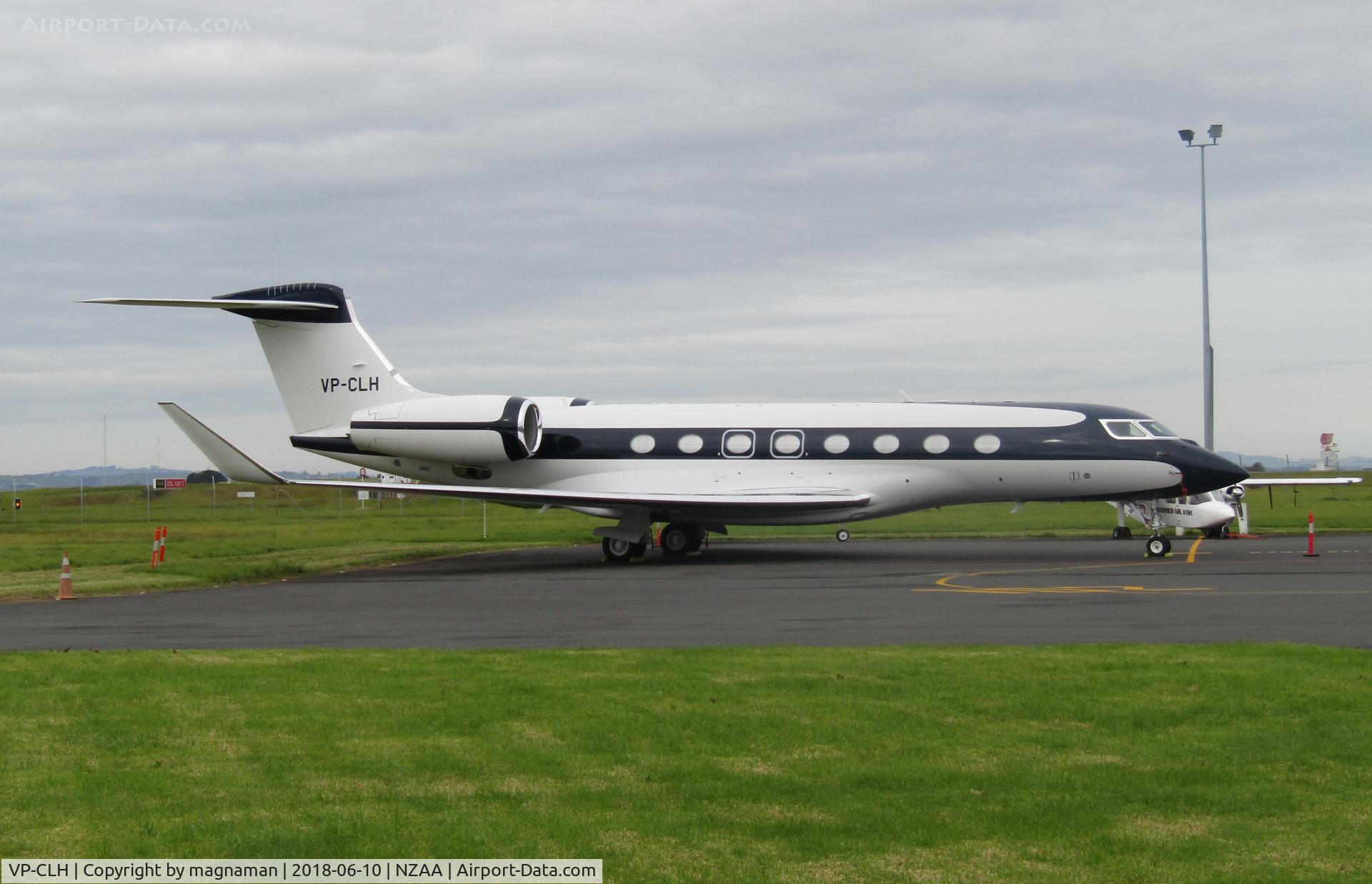 VP-CLH, 2017 Gulfstream Aerospace G650 (G-VI) C/N 6308, At AKL after early morning arrival