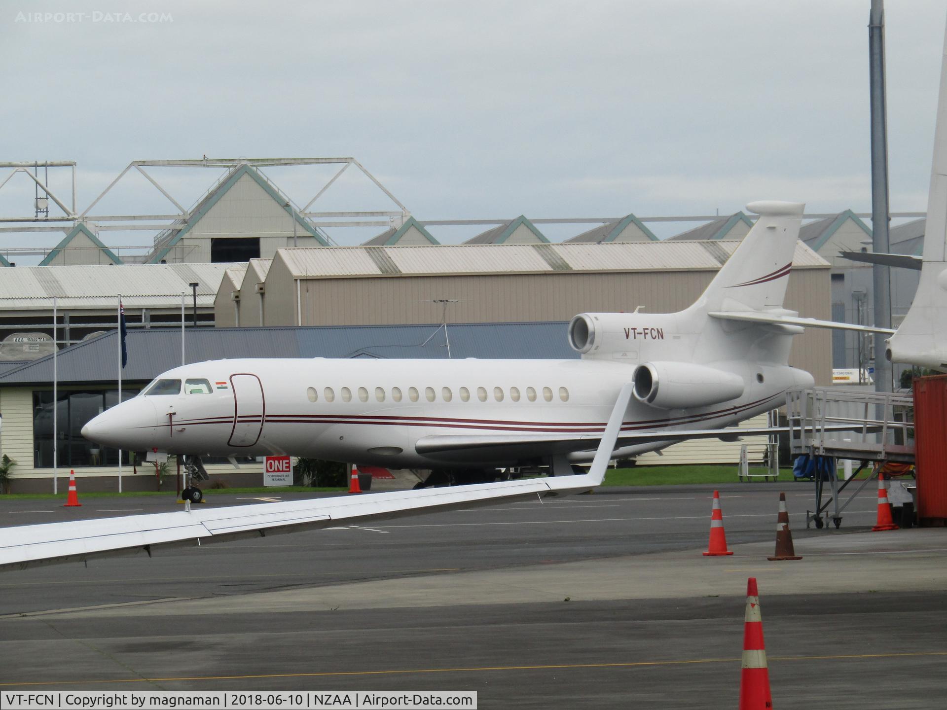 VT-FCN, Dassault Falcon 8X C/N 410, from back end of apron