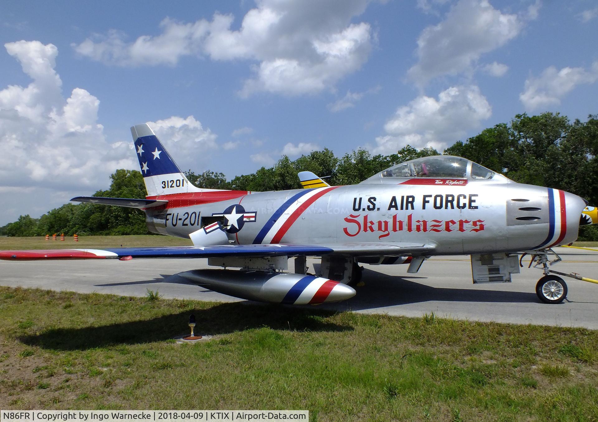 N86FR, 1952 North American F-86F Sabre C/N 191-655, North American F-86F Sabre at the VAC Warbird Museum, Titusville FL