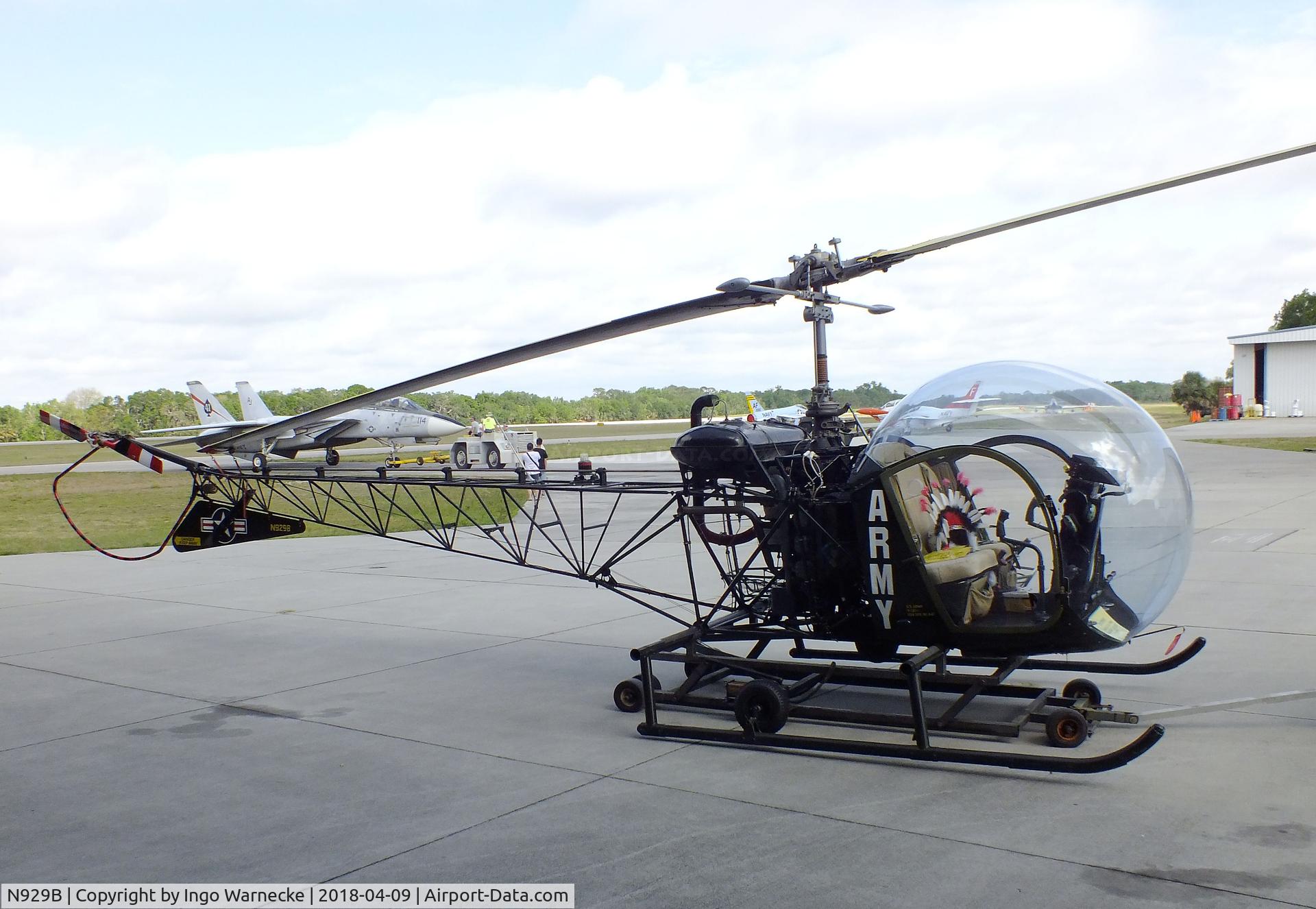 N929B, 1953 Bell 47D-1 C/N 647, Bell 47D-1 (shown as H-13 Sioux) at the VAC Warbird Museum, Titusville FL