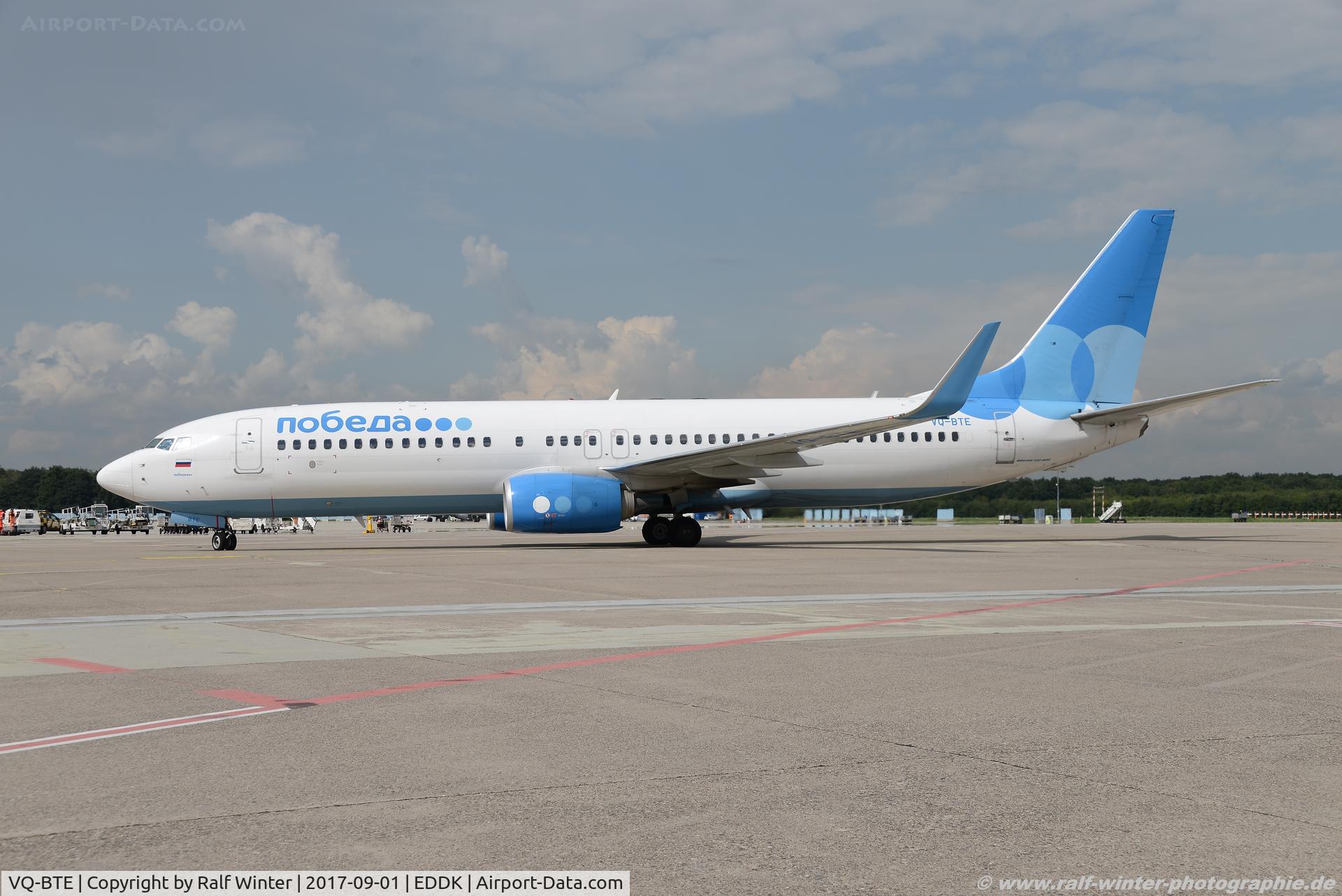 VQ-BTE, 2014 Boeing 737-81D C/N 39441, Boeing 737-81D(W) - DP PBD Pobeda - 39441 - VQ-BTE - 01.09.2017 - CGN