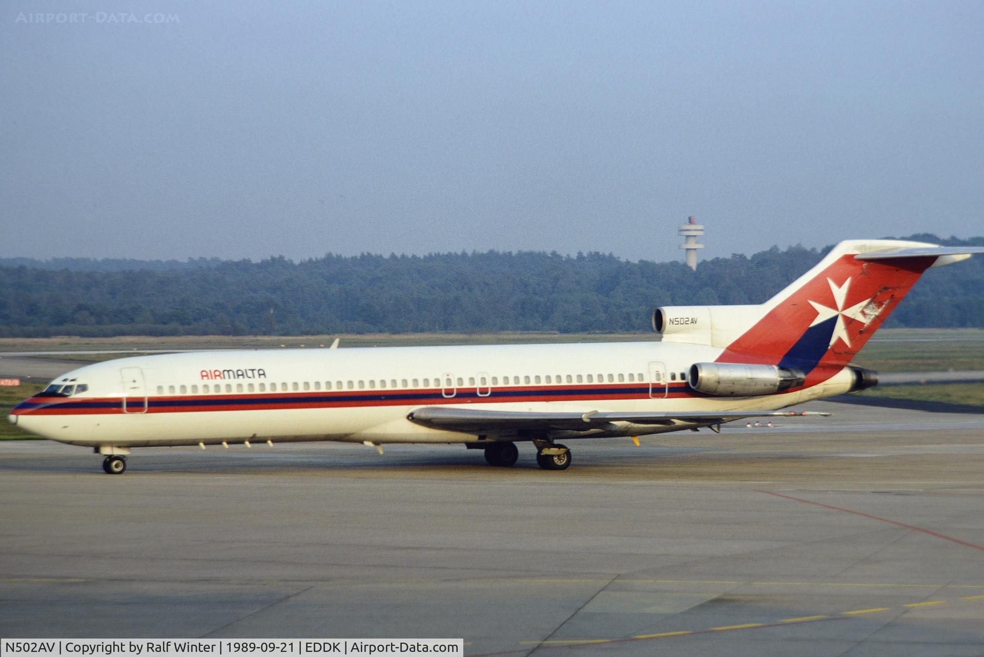 N502AV, 1972 Boeing 727-247 C/N 20580, Boeing 727-247 - KM AMC Air Malta - 20580 - N502AV - 21.09.1989 - CGN