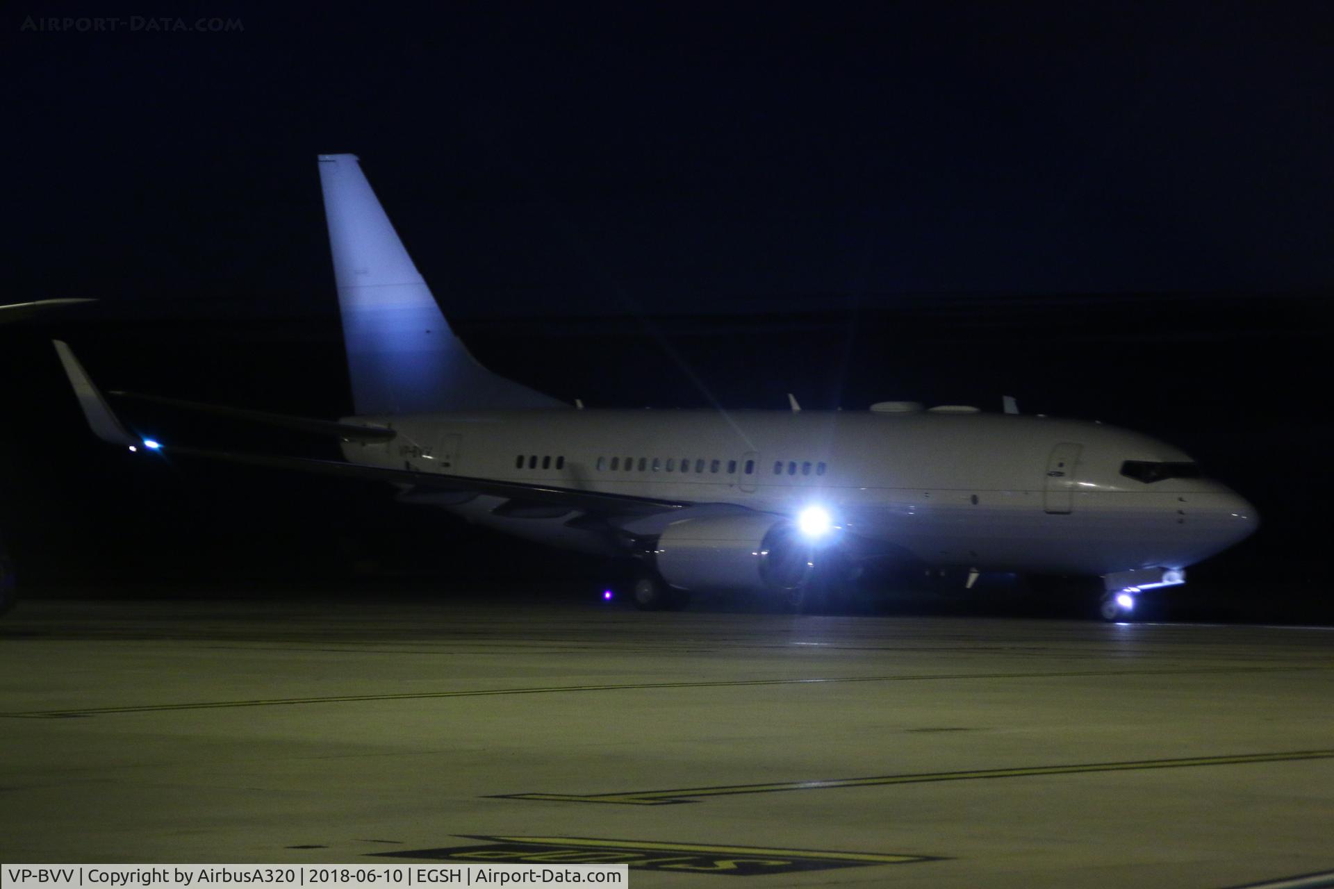 VP-BVV, 1999 Boeing 737-73U BBJ C/N 29200, Arriving for repaint