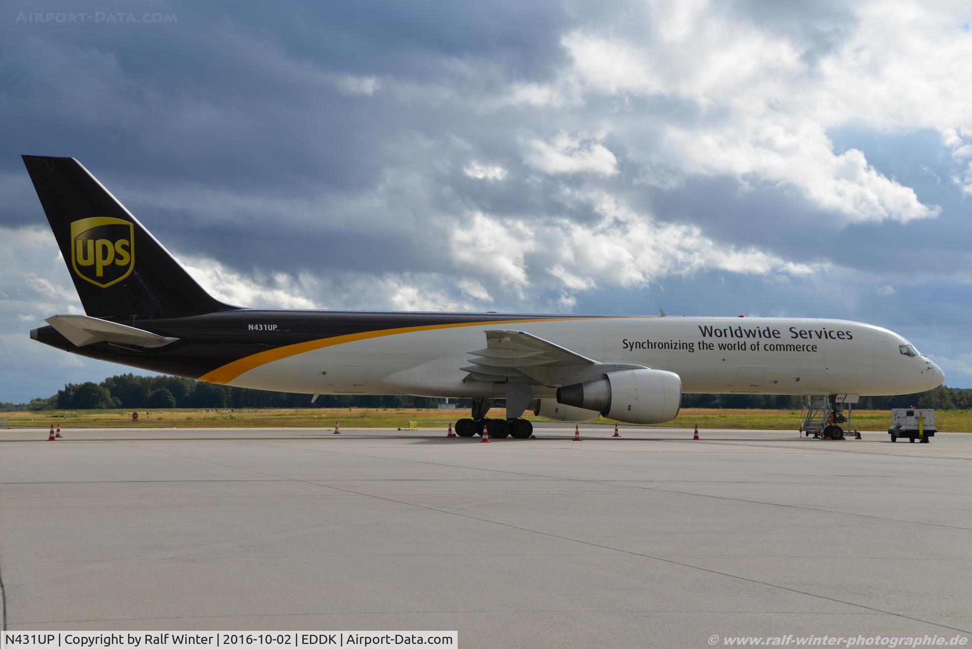 N431UP, 1993 Boeing 757-24APF C/N 25462, Boeing 757-24APF - 5X UPS United Parcel Service - 25462 - N431UP - 02.10.2016 - CGN