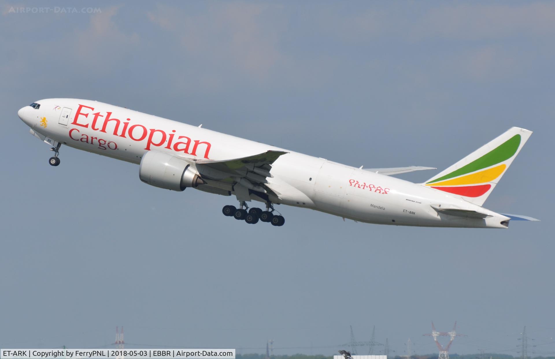 ET-ARK, 2015 Boeing 777-F60 C/N 42034, ARK departing BRU
